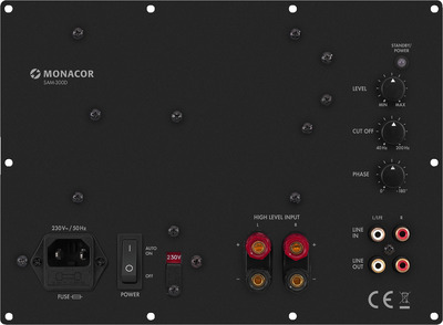 MONACOR SAM-300D Class-D-Subwoofer-Aktiv-Modul, 300 W an 4 O