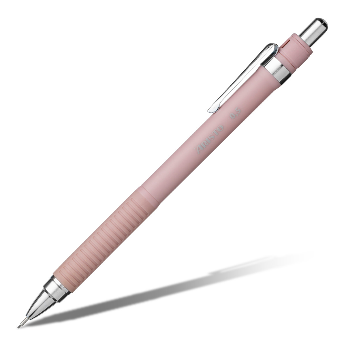 Aristo Feinminenstift Mat Series, rose, 0,5 mm, mit Gummigriffzone, Metallclip 