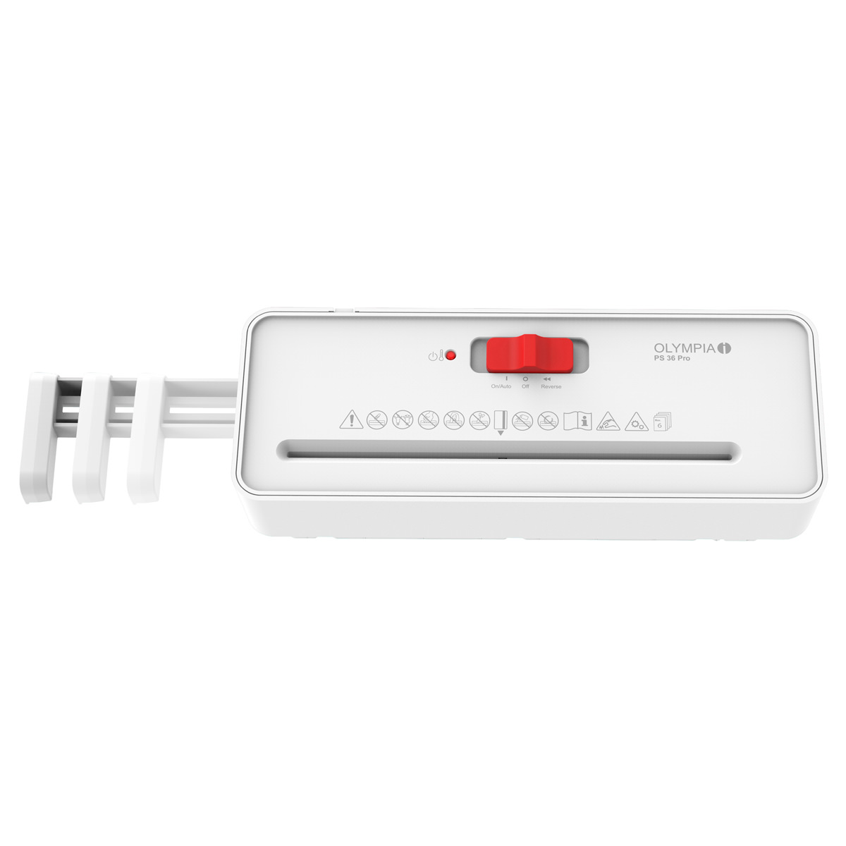 Olympia PS 36 Pro Aktenvernichter, weiß, 6 Blatt, Streifenschnitt 