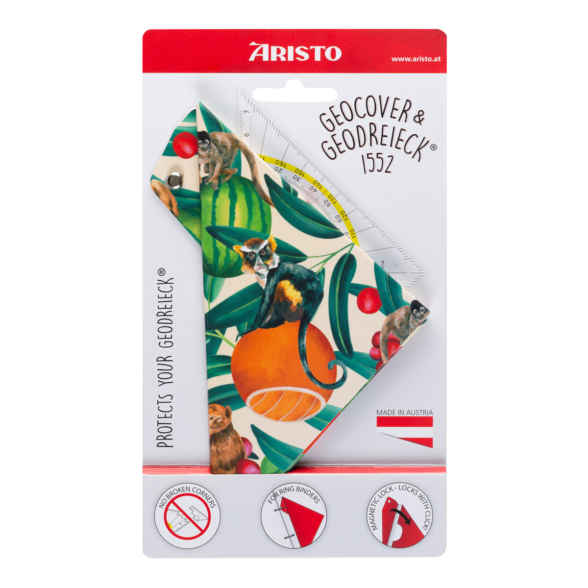 Aristo Geocover 16 cm mit Geodreieck AR1552 + Schutzhülle Motiv TropicLife 