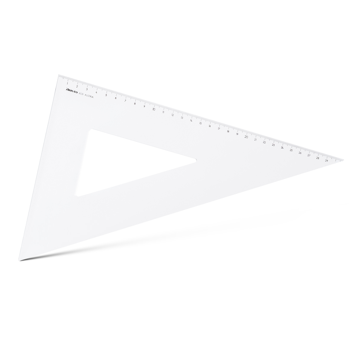 Aristo Dreieck 60 Grad ohne Facette Hypotenuse 36 cm, Teilung 31,1 cm 