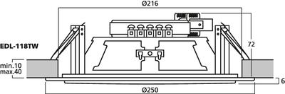 MONACOR EDL-118TW ELA-Deckenlautsprecher, 100 V