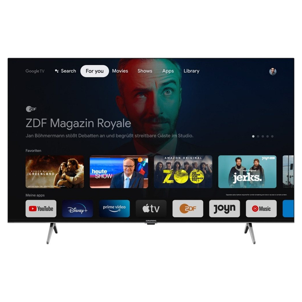 Grundig 43'' (109cm) GUB 7340 Smart UHD TV, Magic Fidelity, Sprachsteuerung, HDR & Micro Dimming, HD Triple Tuner, 40 Watt