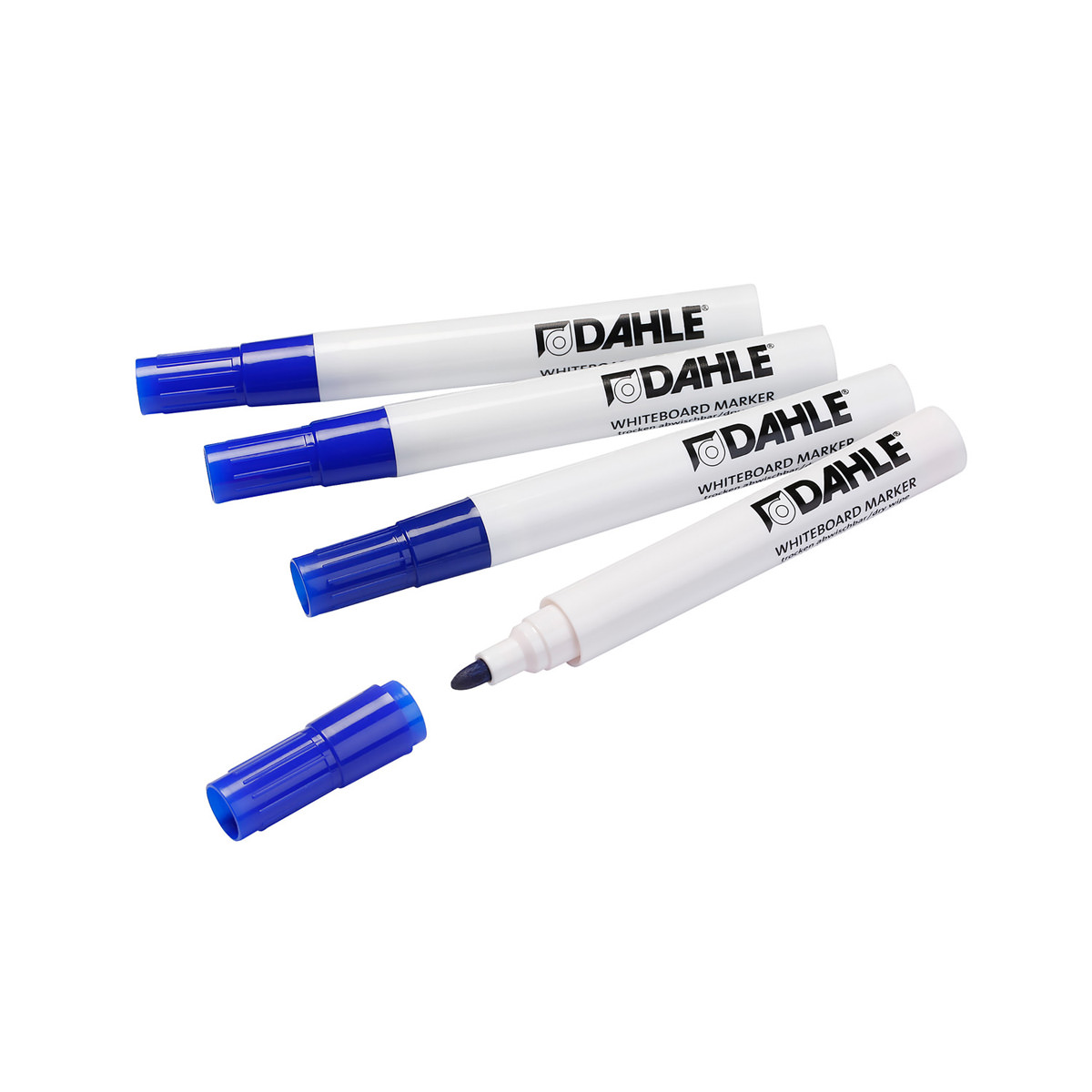 Dahle Whiteboard-Marker 4 Stück, rund 2 mm, blau 