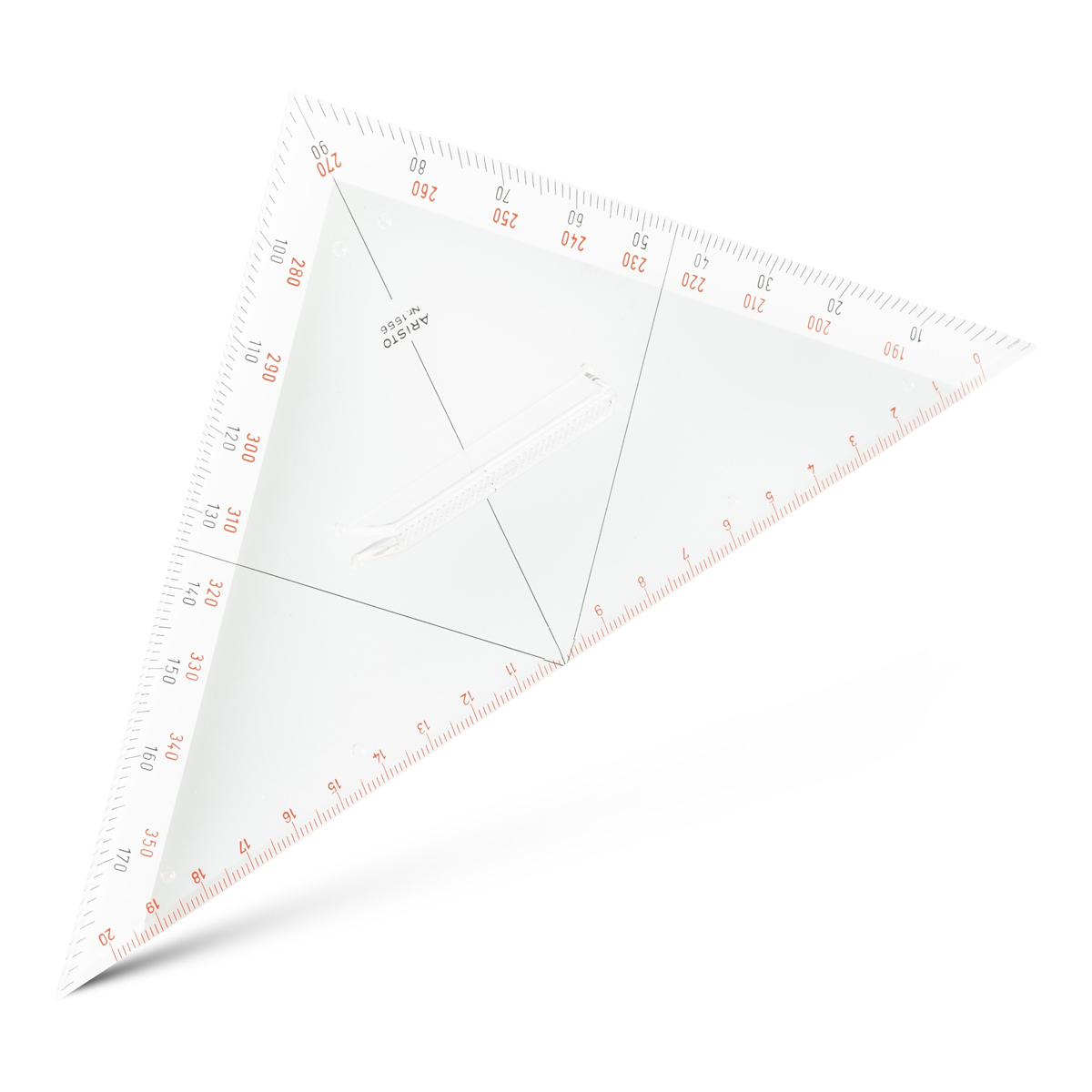 Aristo Kursdreieck 22,5 cm mit Griff, Winkelskalen 360/1, 20 cm 
