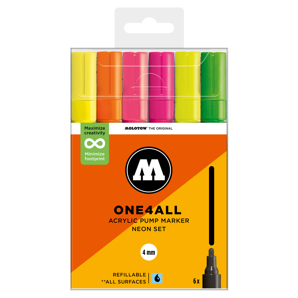 Molotow Acrylmarker One4All 227HS Neon Set 