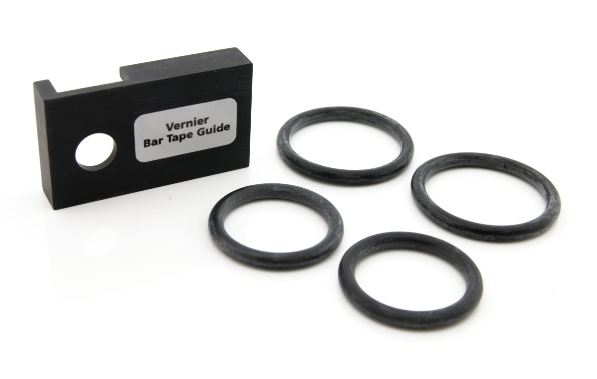 Vernier Photogate Bar Tape Führung (TAPE-GUIDE) Zubehör für VPG-BTD Streifenbandführung, 2x13/8"+2x13/16"Gummiringe