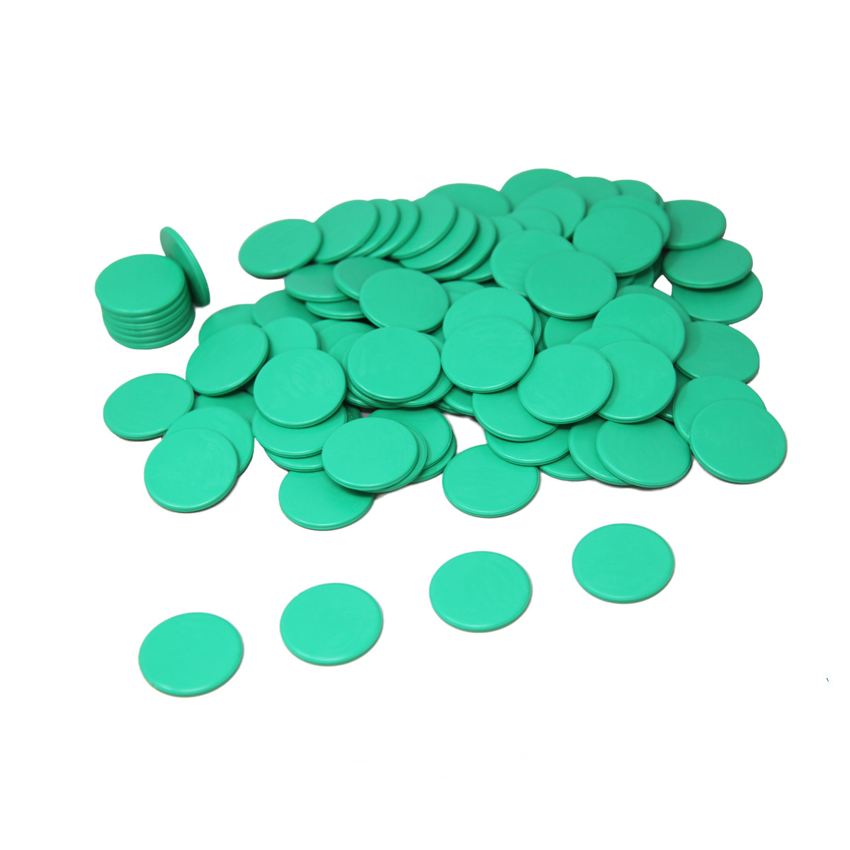 Wissner Spielchips grün 100 Stück, 25 mm Durchmesser 