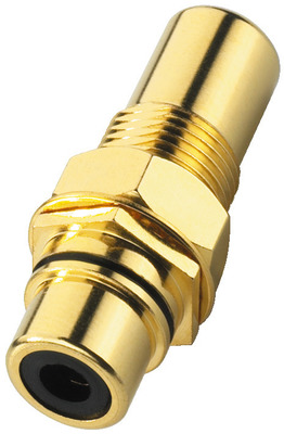 MONACOR T-730G/SW Cinch-Durchgangs-Einbaubuchsen