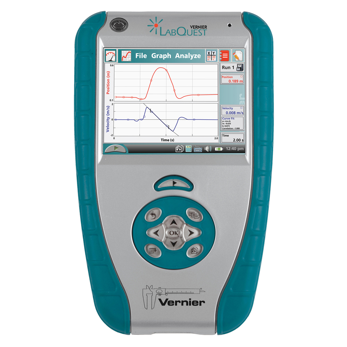 Vernier LabQuest Interface System (LABQ) Datenlogger mit Color-Display/40MB Speicher/ SD-Card-Slot/3x BTA/3x BTD/USB-Zubehör
