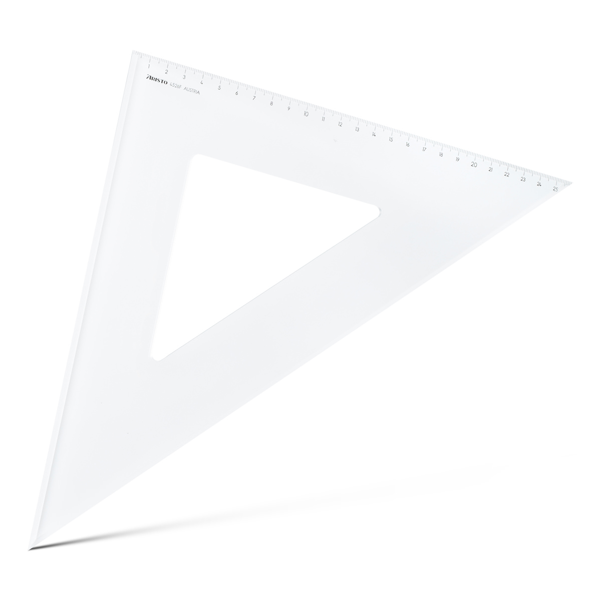 Aristo Dreieck 45 Grad mit Facette Hypotenuse 36,8 cm, Teilung 26 cm 