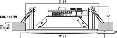 MONACOR EDL-116TW ELA-Deckenlautsprecher, 100 V