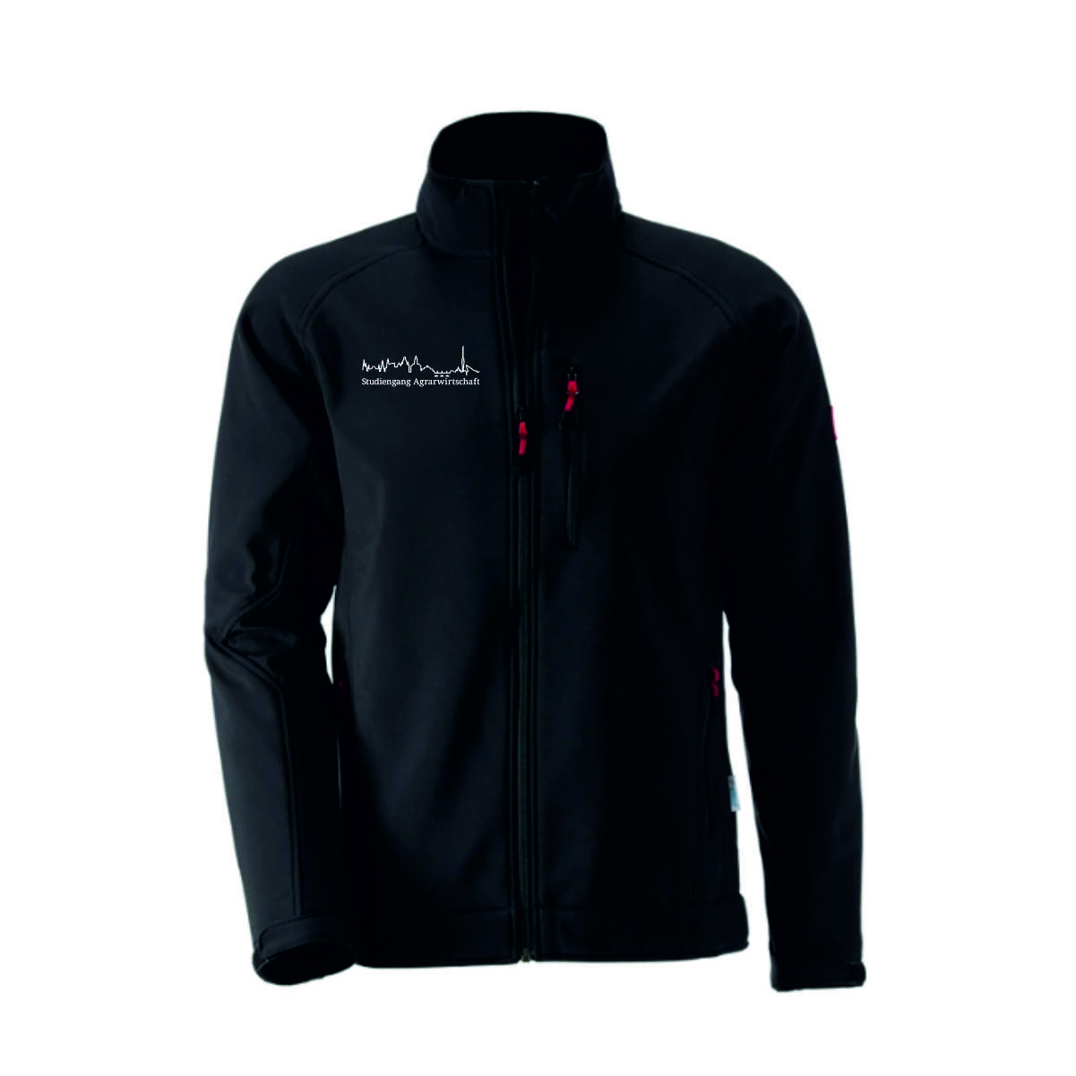 Softshell Jacke dryplexx® softlight schwarz, unisex, Größe M, Stick in weiß auf Brust rechts und Rücken mittig