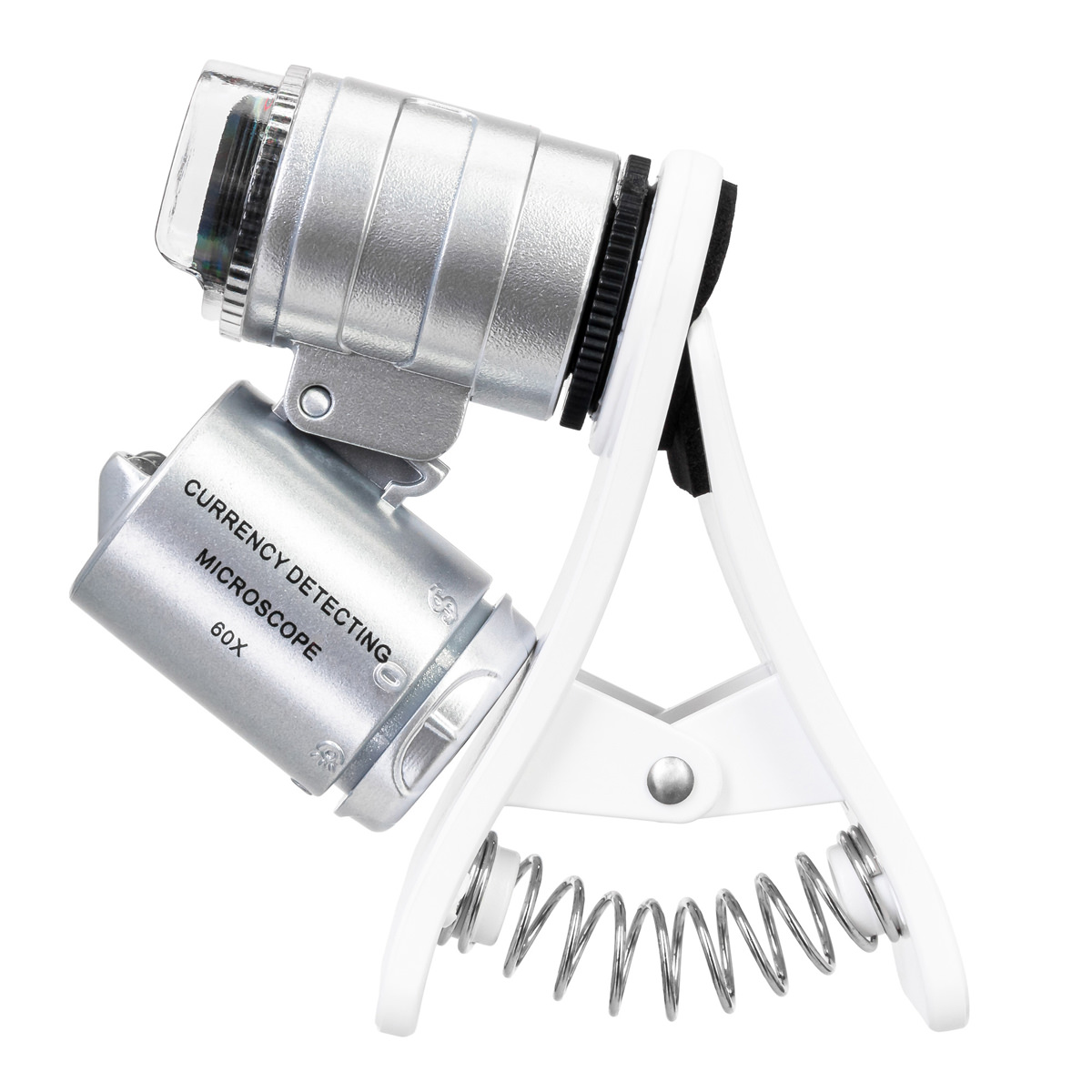 Levenhuk Zeno Cash ZC4 Pocket Mikroskop, 60 fach, LED + UV Beleuchtung, Clip zum Fixieren an einem Mobilgerät