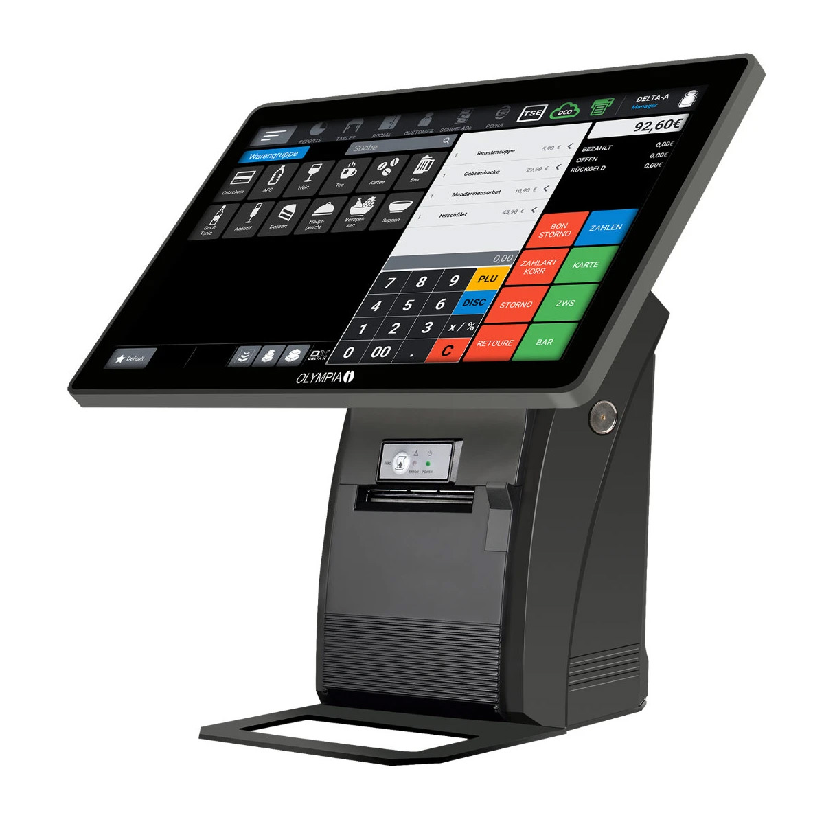 Olympia T215DK Kasse, für Handel und Gastro, ohne TSE-Lizenz 15 Zoll Touchdisplay