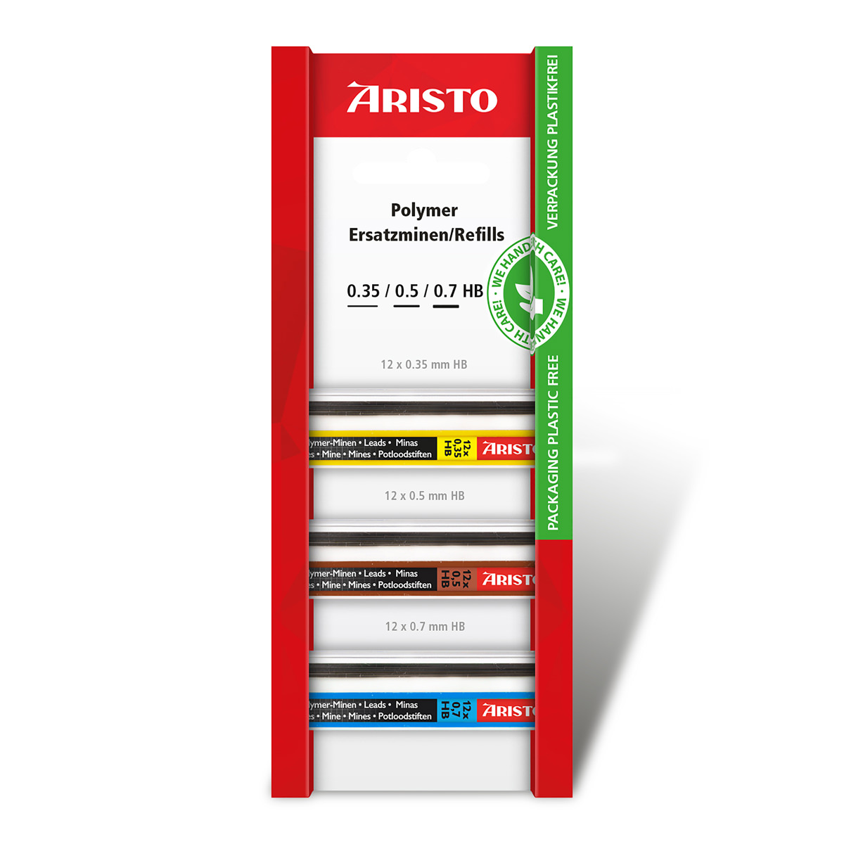 Aristo Feinminen Polymer 0.35/0.5/0.7 HB je 12 St.Ecoblister 