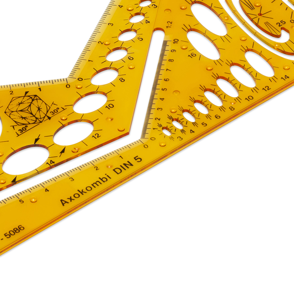 Aristo Schablone Axokombi I DIN 5, 225 x 85 mm, Tuschenoppen 