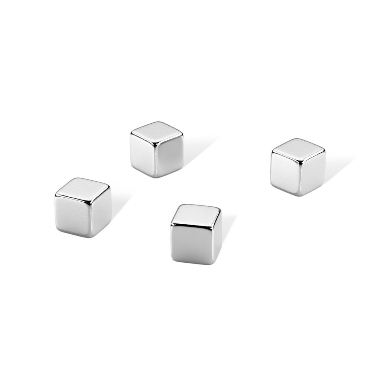 Dahle Megadym Kraftmagnet CUBE 10x10 mm silber, 4 Stück im Karton 