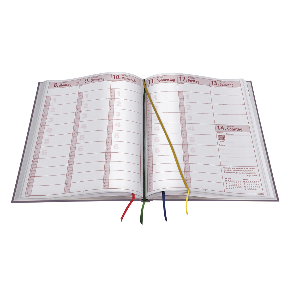 TimeTEX Kompakt-Lehrerkalender 2025/2026 in A4-Plus, 2 Lesebänder, Softcover, Verschluss-Gummi