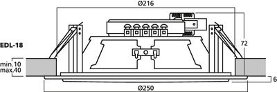 MONACOR EDL-18 ELA-Deckenlautsprecher, 20 cm (8'')