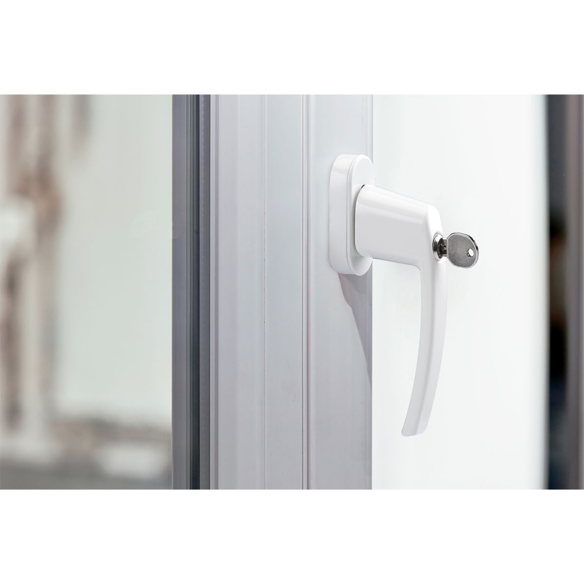 Olympia Fenstergriff mit Schloss FGS 100 weiss 