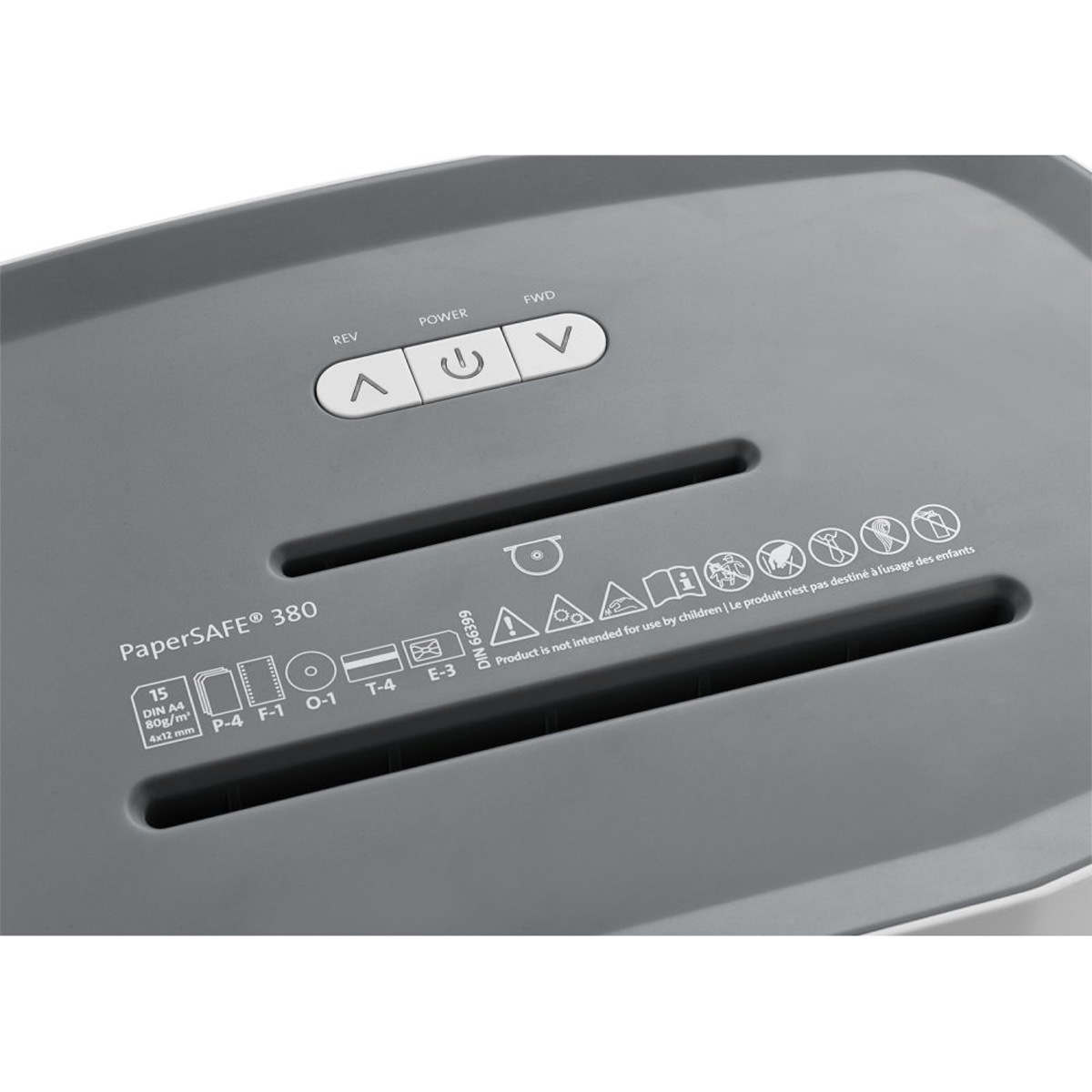 Dahle Aktenvernichter PaperSAFE 380 Schnitt 4 x 12 mm, 1-15 Blatt, 25 L 