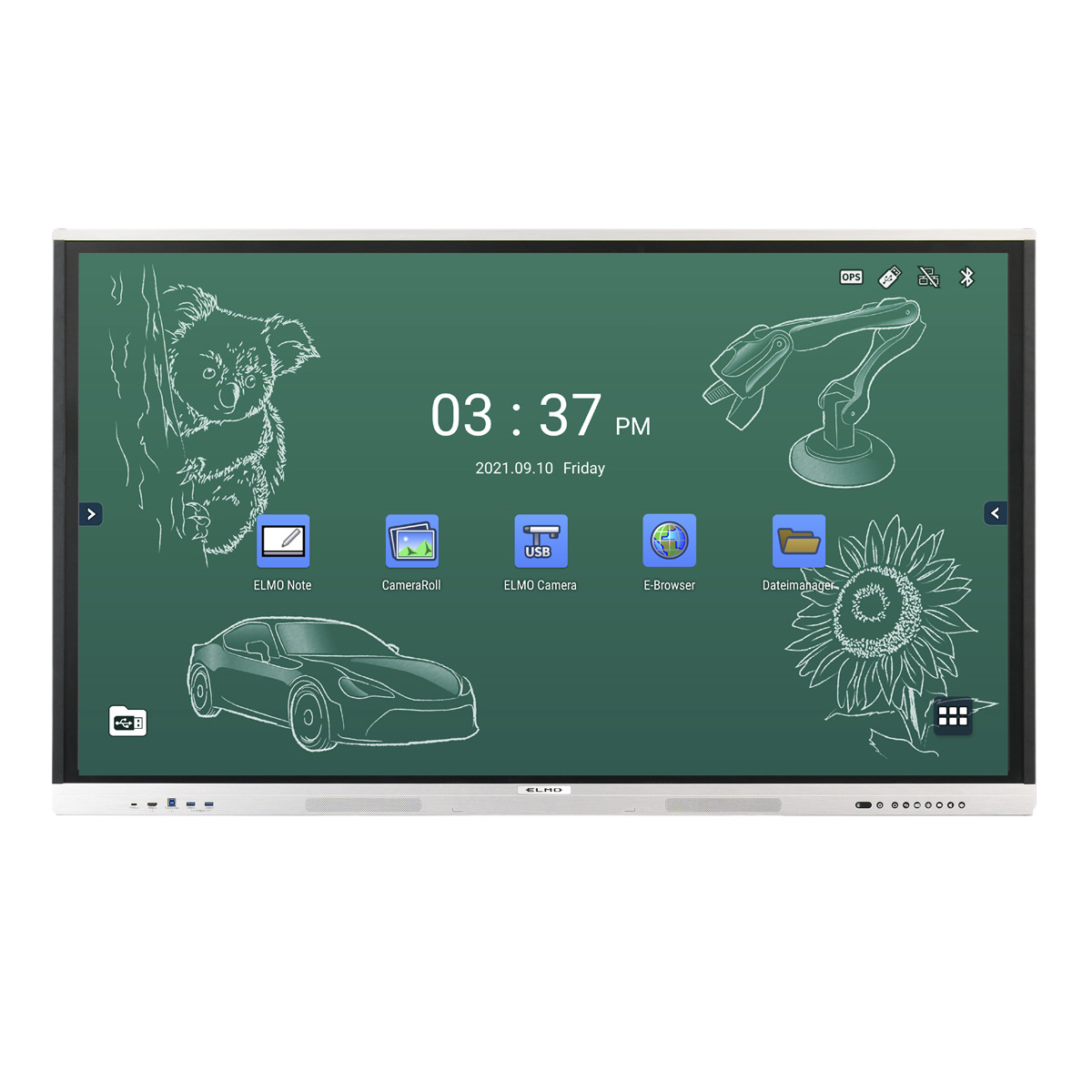 Elmo EL86R2 86'' (218,44cm) LC-Display, UHD, IR Touch 