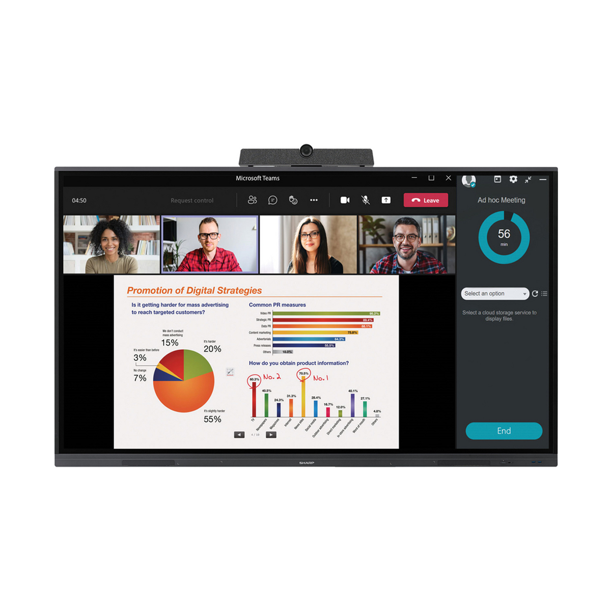 Sharp PN-L862B 86" (218cm) IR-Touch-Display 4K UHD, 350 cd/m²