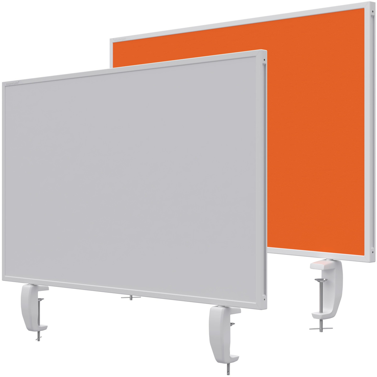 Magnetoplan 1108044 Tischtrennwand VarioPin Whiteboard/Filz Orange, 80 x 50cm