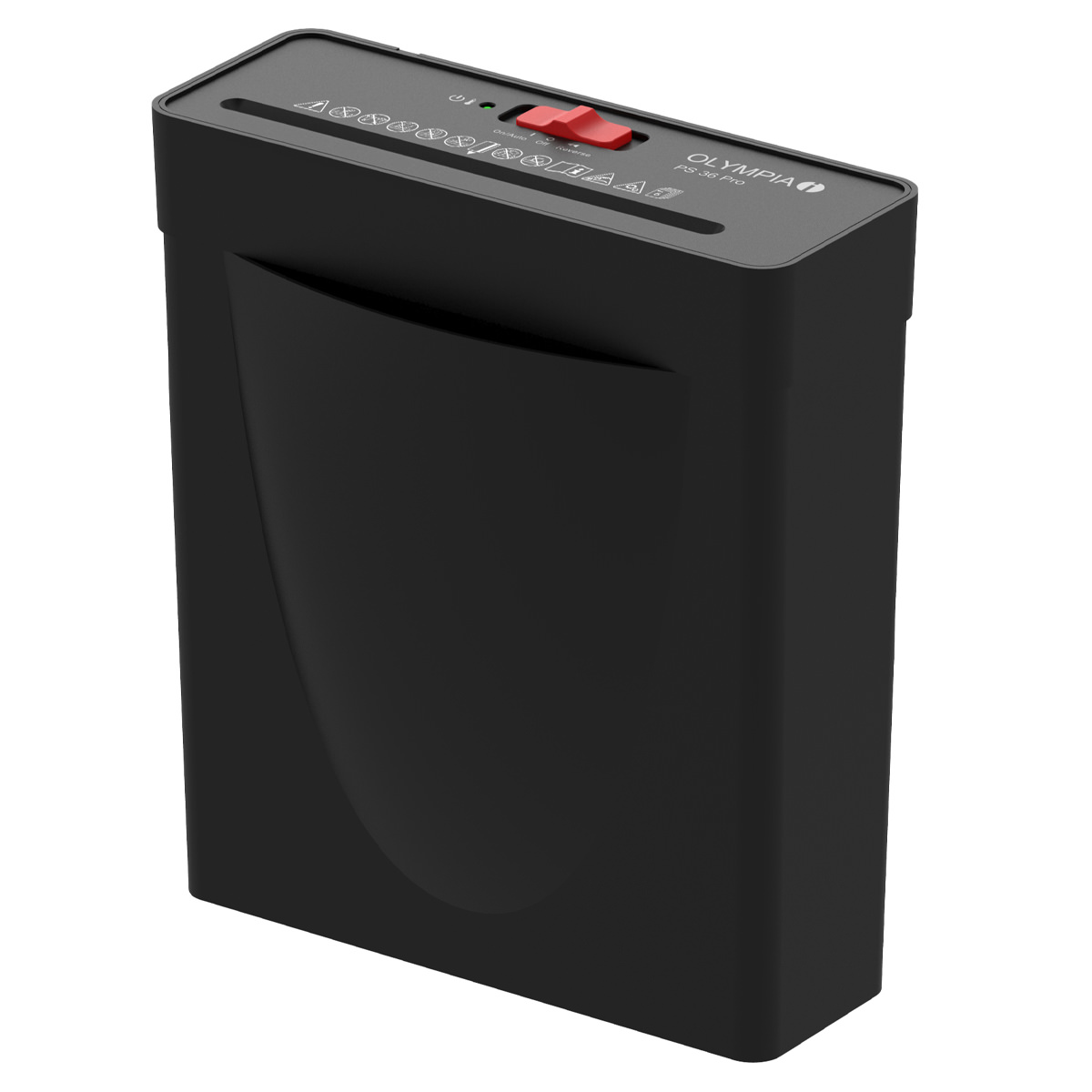 Olympia PS 36 Pro Aktenvernichter, schwarz, 6 Blatt, Streifenschnitt 