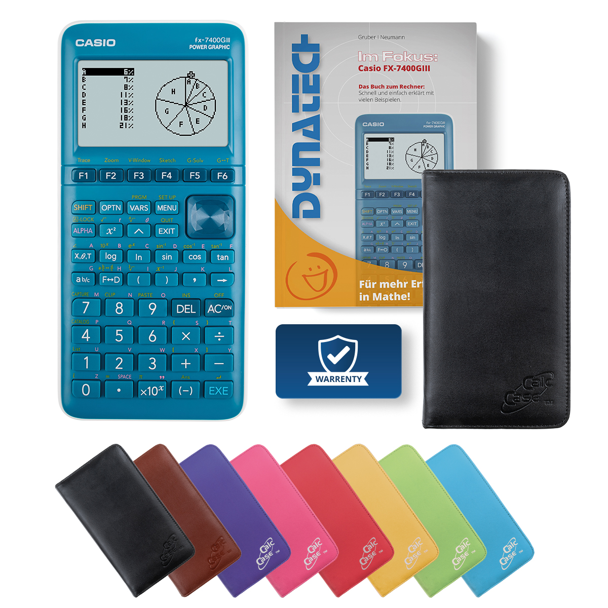 Casio FX-7400 G III Classic Bundle aus Grafikrechner, Schutztasche und Fachbuch 