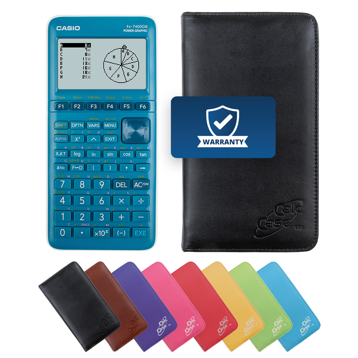 Casio FX-7400 G III Grafikrechner Basic Bundle mit Schutztasche 
