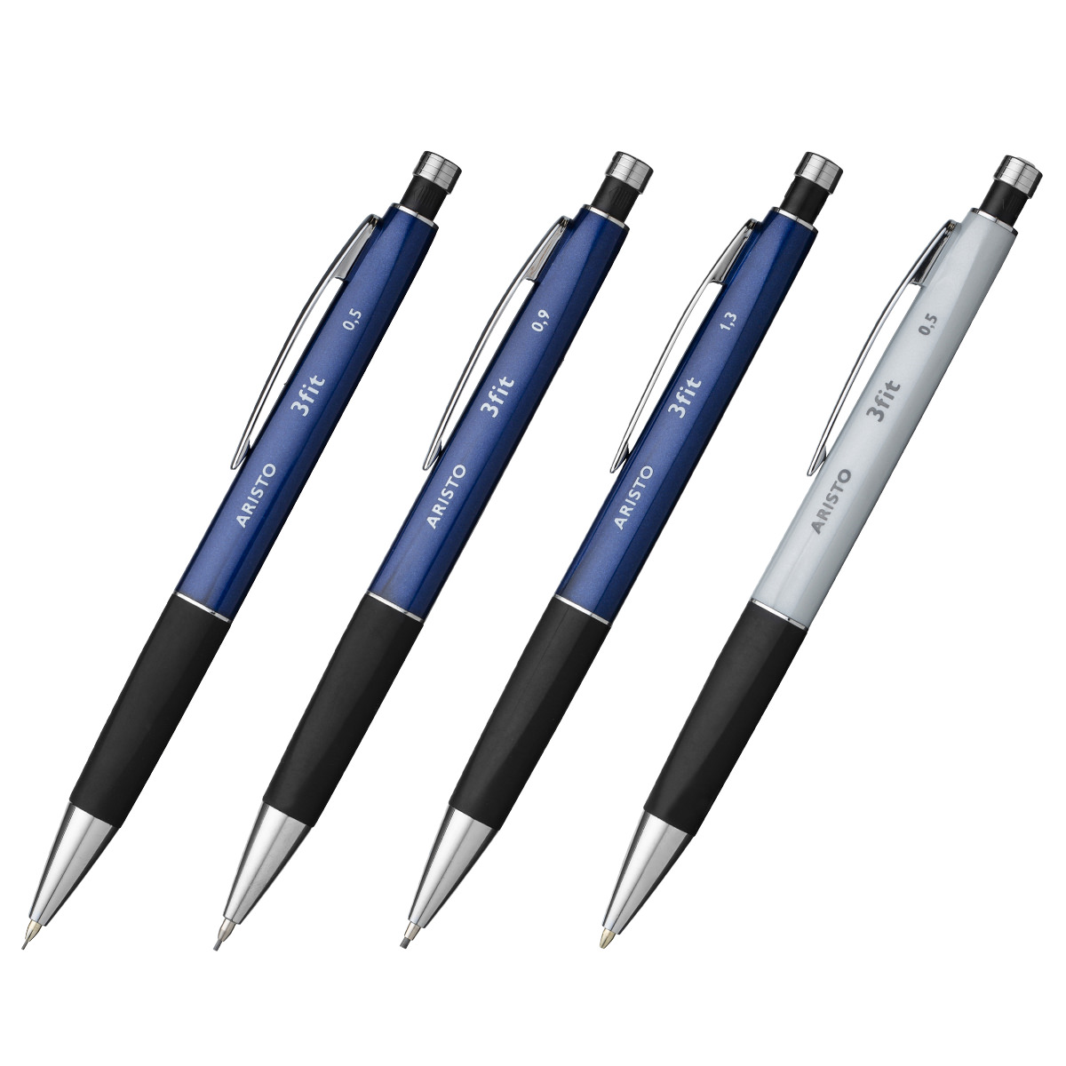 Aristo Feinminenstift 3fit mattsilber 0,5 mm mit Dreikant-Griff gummiert 