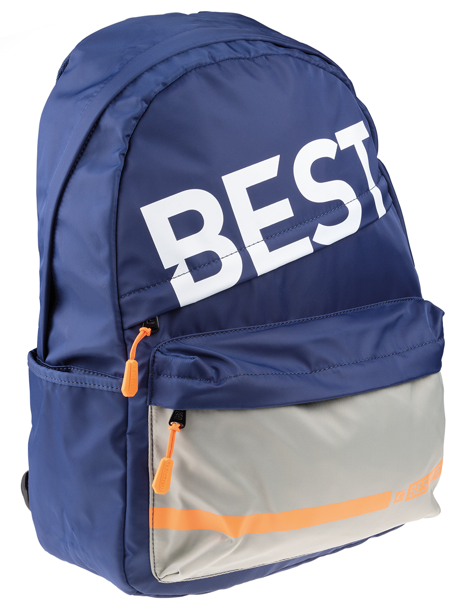 BestLife BSB-3290BU Schulrucksack blau/grau/orange für Laptop & Tablet bis 15.6'' (39,6cm) inkl. Smartphonefach
