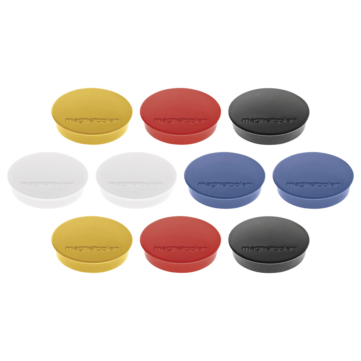 Magnetoplan 1664210 Magnet Discofix Standard, 30 mm, 10 Stück, farbig sortiert