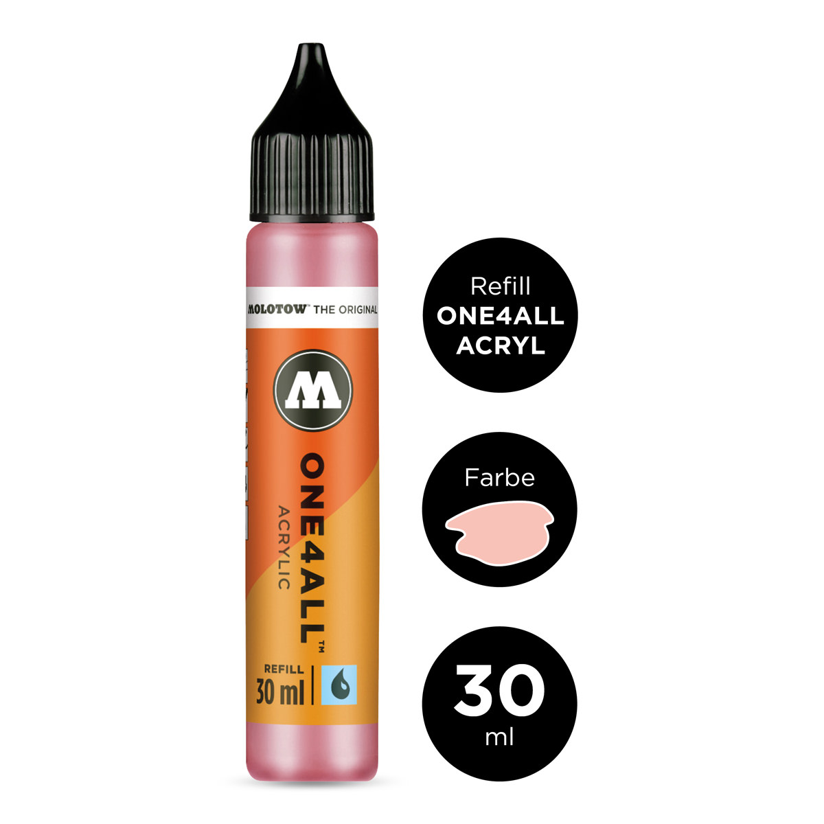 Molotow Nachfüllflasche ONE4ALL ACRYLIC 30 ml, Nr. 207 puder pastell 