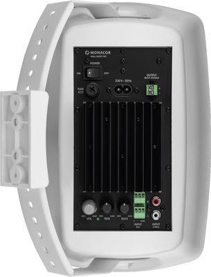 MONACOR WALL-06SET/WS Aktives 2-Wege-Stereo-Lautsprecherboxen-System, 2 x 30 W,