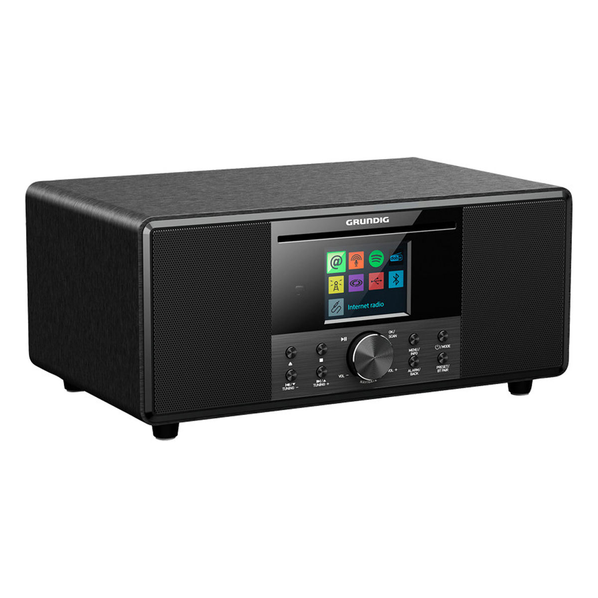 Grundig DTR 7000 Premium Radio black, integrierter Subwoofer, CD-MP3-USB-Player, Wecker, Bluetooth, 32 Watt RMS