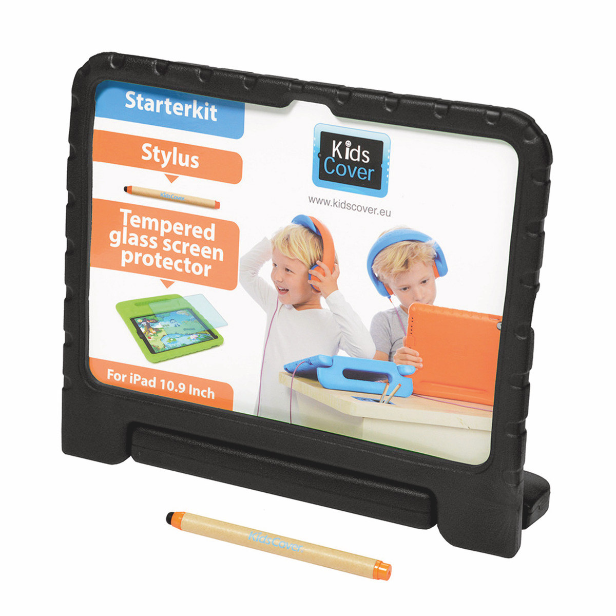 PARAPROJECT® KidsCover für iPad 10.9'' der 10. Generation, Schutzhülle in schwarz, inkl. Stylus