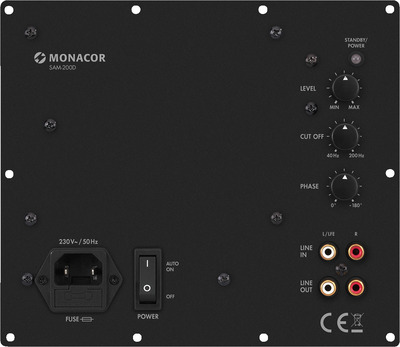 MONACOR SAM-200D Class-D-Subwoofer-Aktiv-Modul, 200 W an 4 O