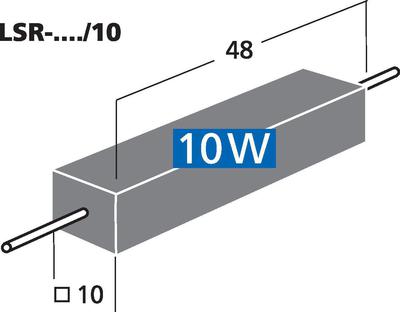MONACOR LSR-10/10 Hochlast-Zementwiderstand, 1,0 Ω, 10 Watt