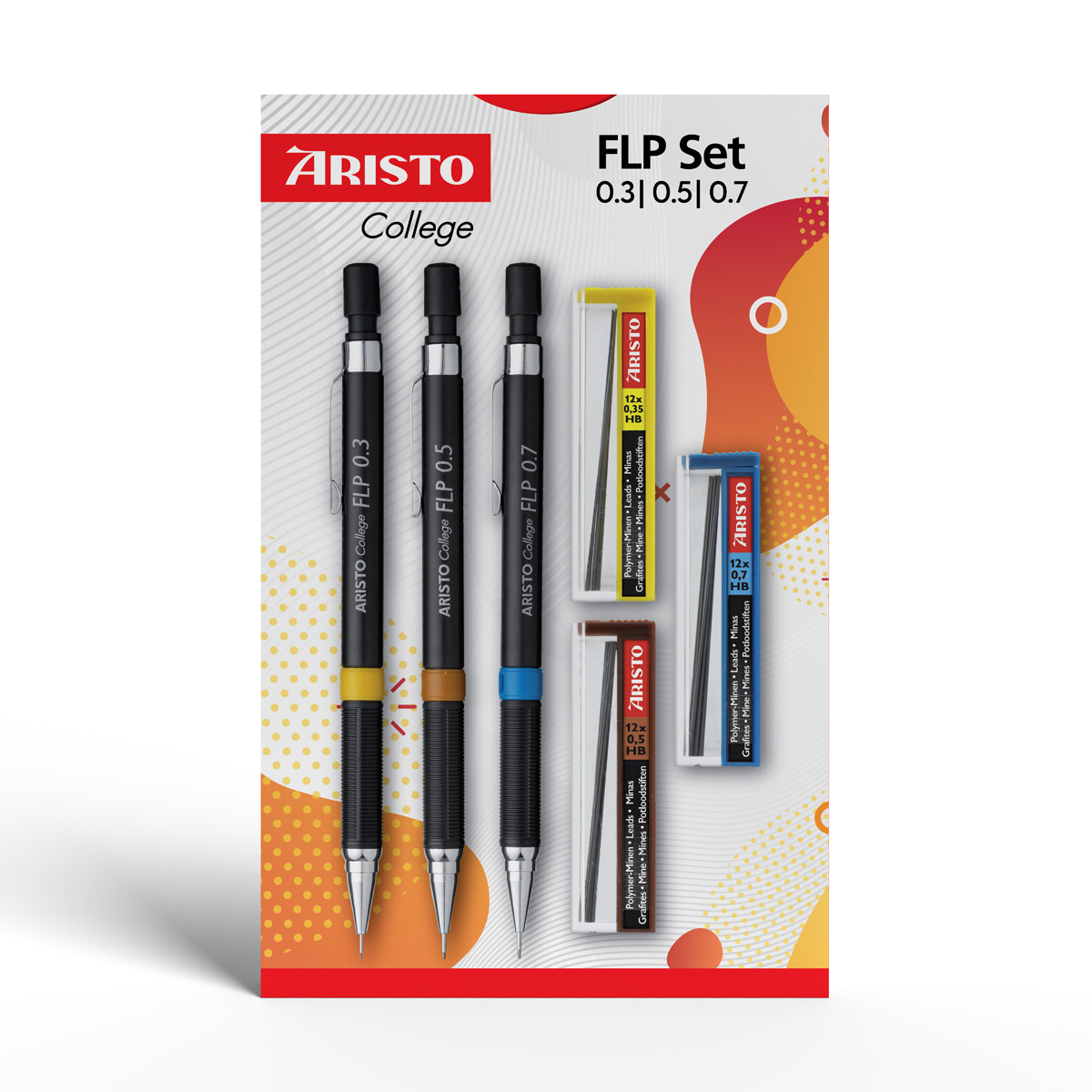 Aristo College Feinminenstift FLP Set aus Stift und Minen mit 0,3/0,5/0,7 mm Strichbreite 