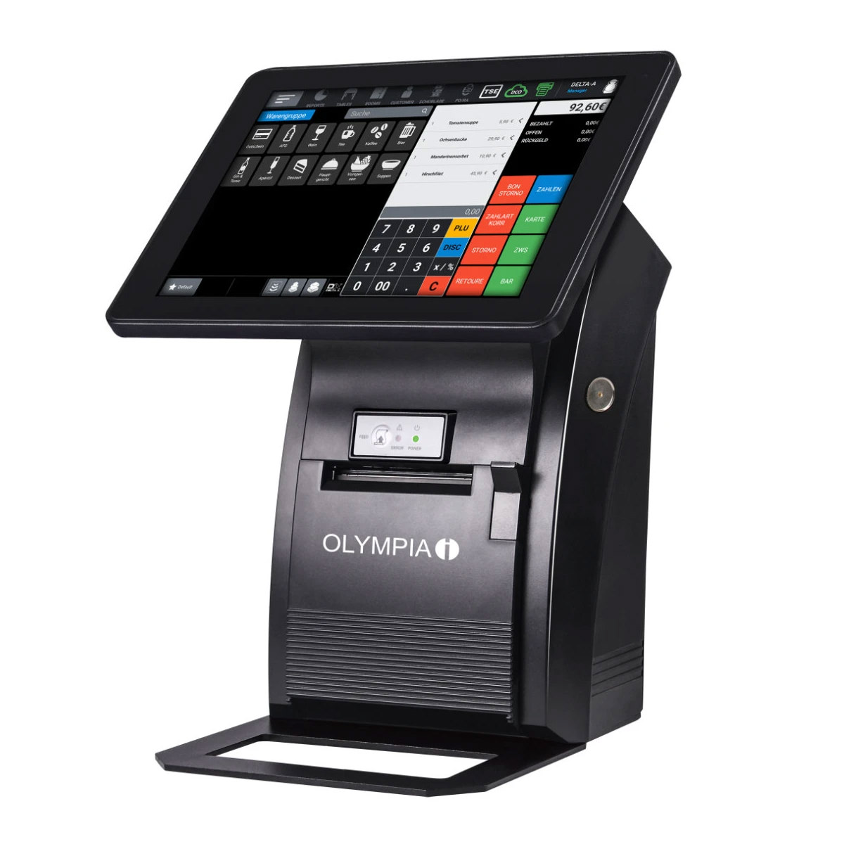 Olympia T210 Kasse für Gastro und Handel, mit Tischplan 