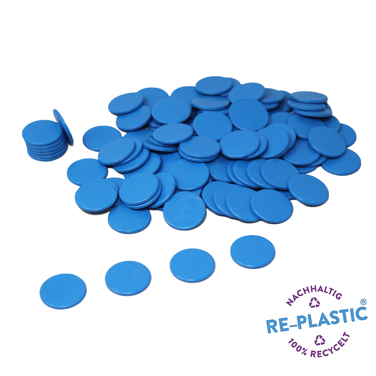 Wissner Spielchips blau 100 Stück, 25 mm Durchmesser  Wissner Spielchips blau 100 Stück, 25 mm Durchmesser
