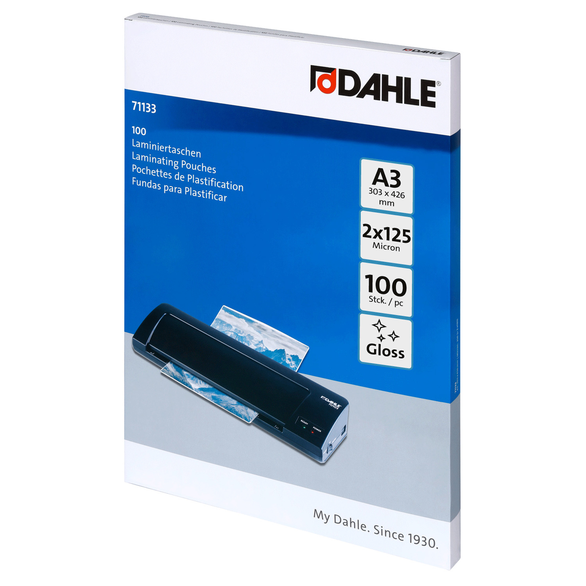 Dahle Laminiertaschen DIN A3 303x426 mm, 2x125 micron, 100 Stück 
