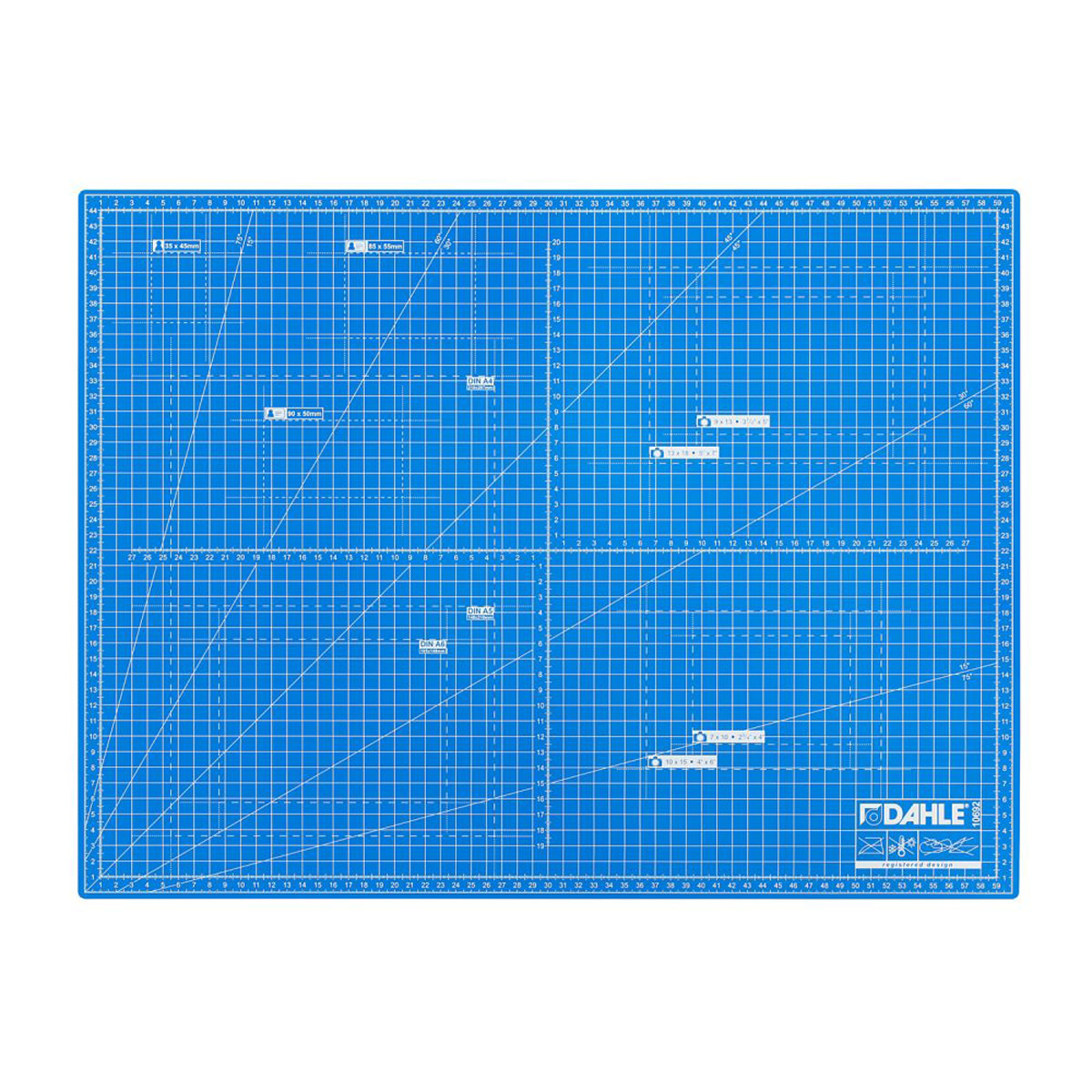 Dahle Selbstschließende Schneidematte A2 blau, schnittfester Kern, 45x60 cm 