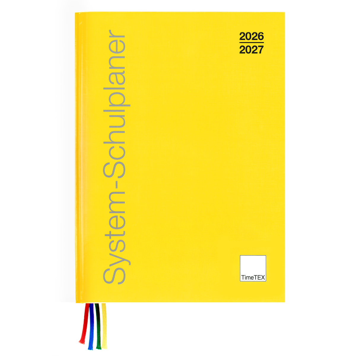 TimeTEX System-Schulplaner A4-Plus 2026/2027 mit 4 Lesebänder, Hardcover und Einstecktasche