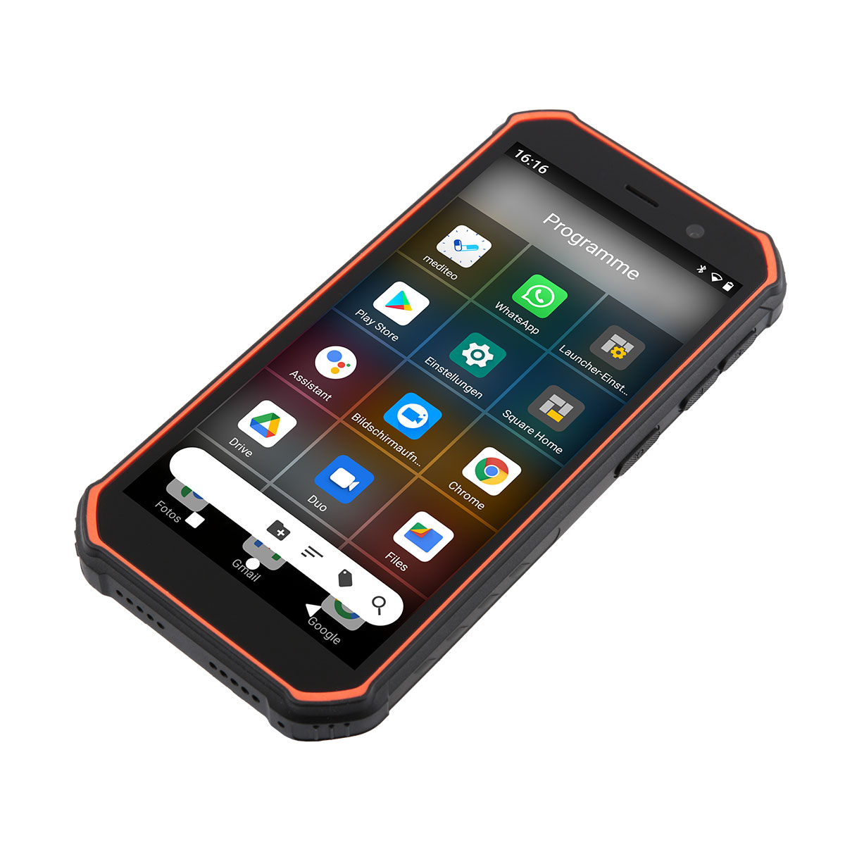 Olympia TREK Outdoor Smartphone schwarz/orange I Großer Akku I GPS/AGPS/GLONASS/BEIDOU I viele Sensoren I Hoher Schutz IP 68 I Dual-SIM