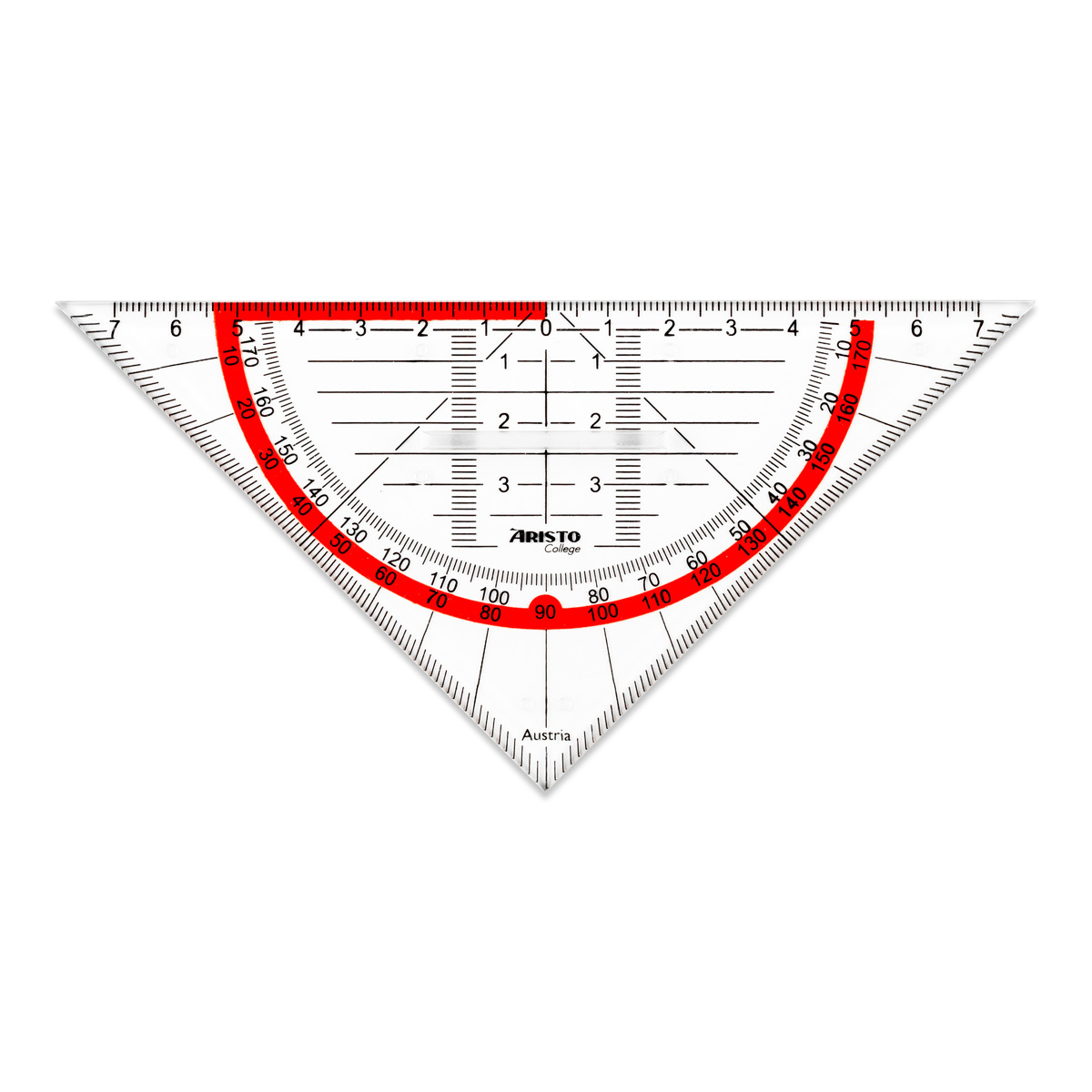 Aristo College Geometrie Dreieck 16 cm mit Griff, Facette und Tuschenoppen 