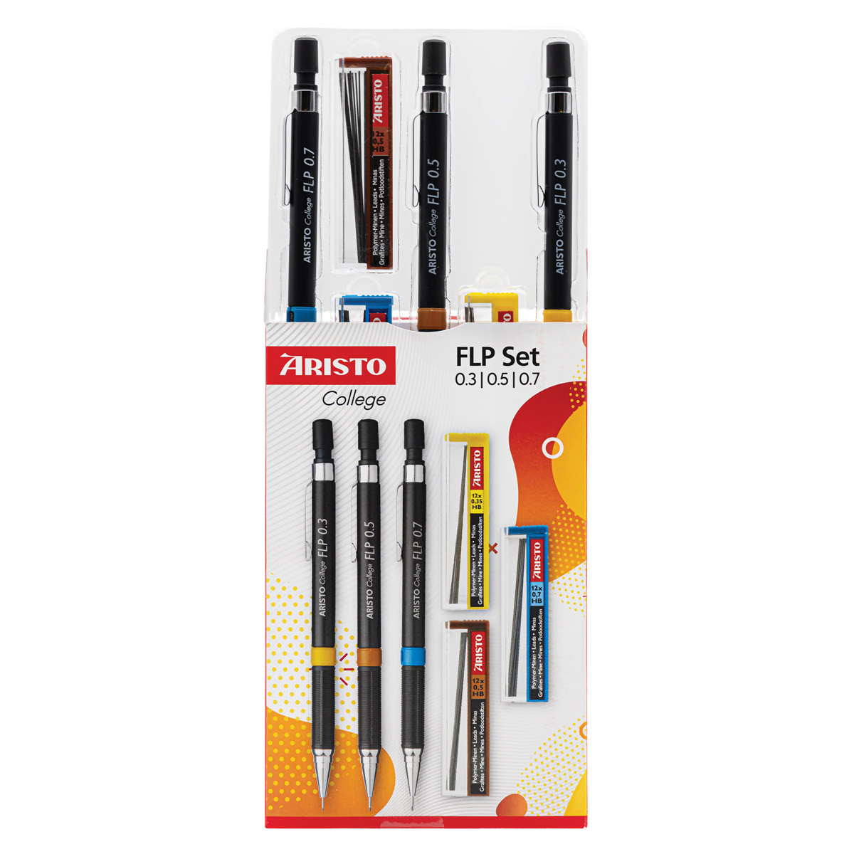 Aristo College Feinminenstift FLP Set aus Stift und Minen mit 0,3/0,5/0,7 mm Strichbreite 